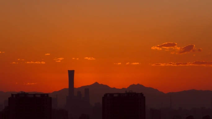 日出中国尊远眺旭日东升日出东方早晨清晨