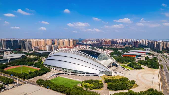 辽宁沈阳奥体中心浑南区城市风景航拍