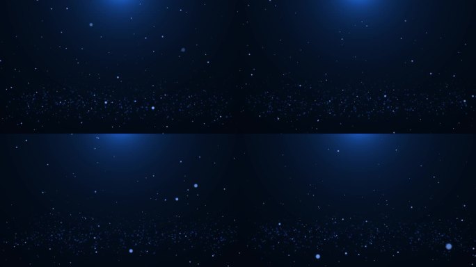 唯美梦幻蓝色星空粒子上升4K