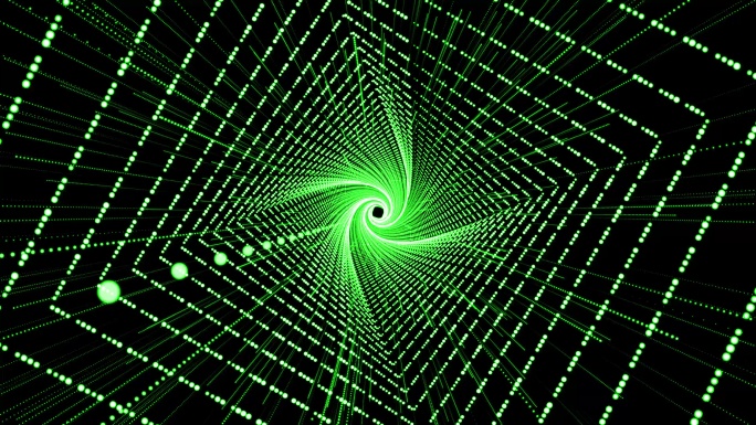 4K粒子正方形空间感穿梭绿色4