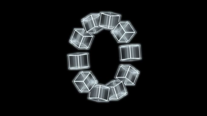 莫比乌斯环 视差裸眼3d 方块发光循环