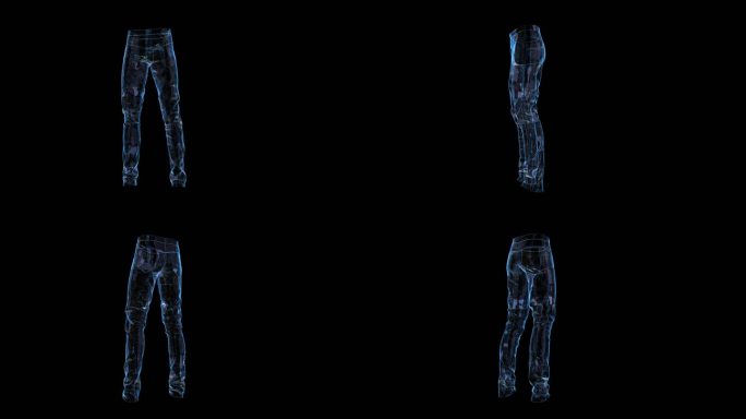 科技全息牛仔裤透明通道素材