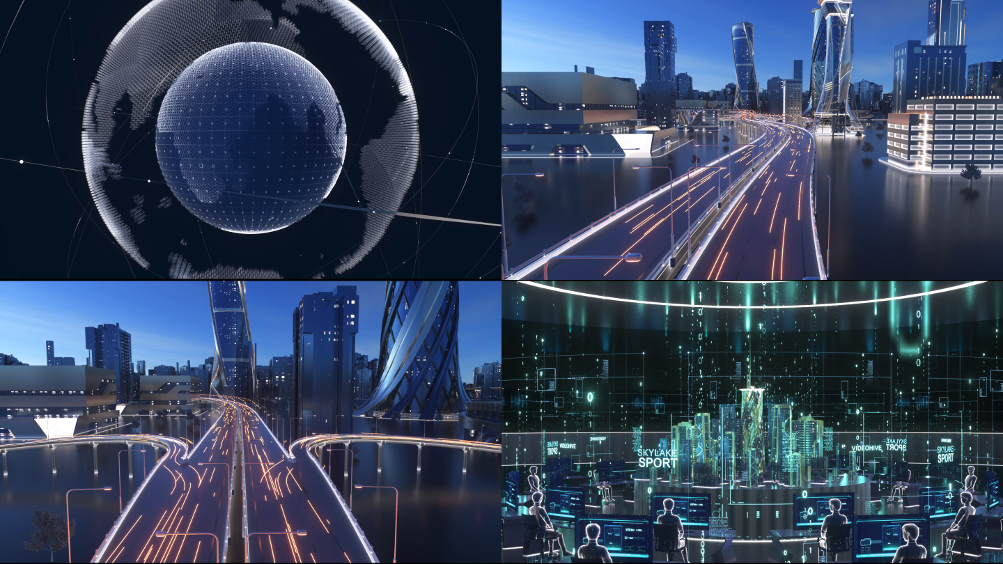 科技虚拟智慧城市穿梭