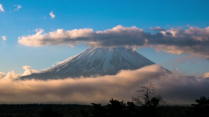 早上的富士山阳光户外