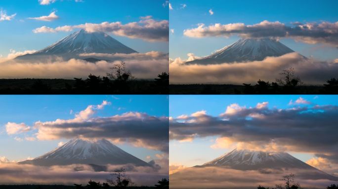 早上的富士山阳光户外