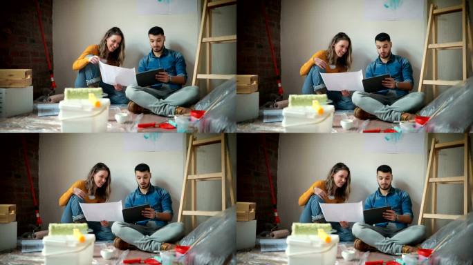 住宅投资工程设计师装修建筑图纸外国人夫妻