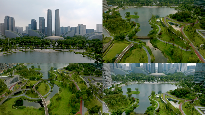 成都高新区金融城交子公园航拍4K
