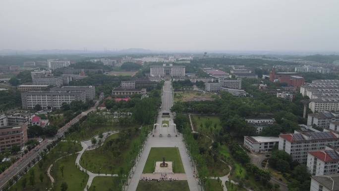 湖南湘潭大学校园航拍 (3)