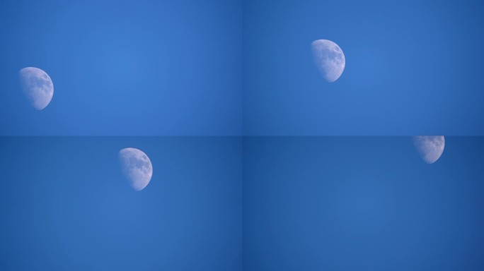 中秋节前蓝天月亮实拍6.8倍速