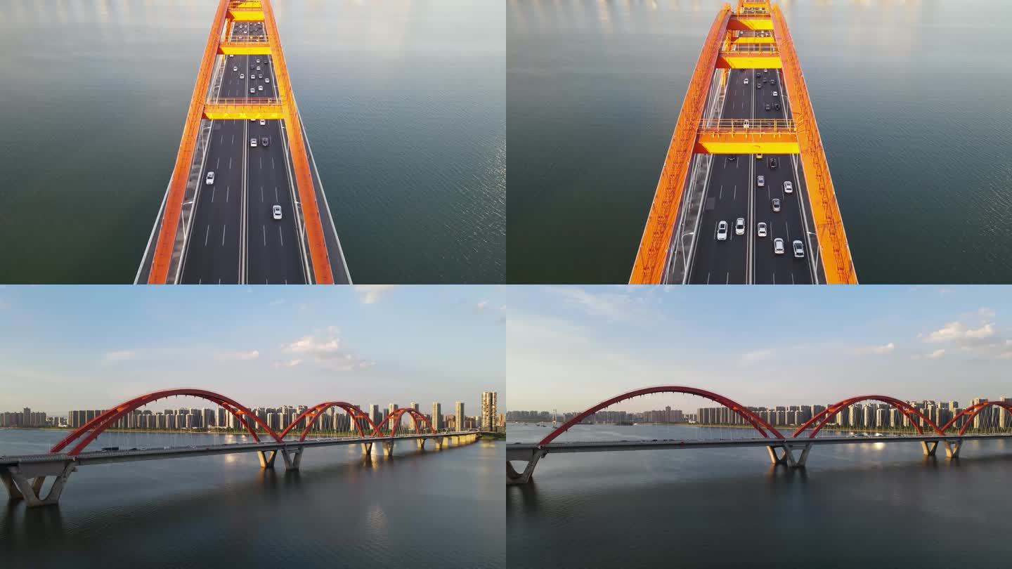 【4K】长沙城市宣传福元路大桥航拍