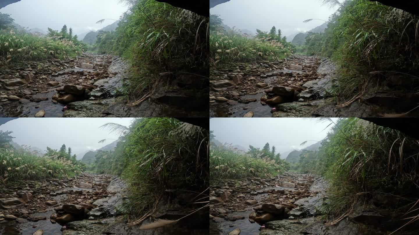 雨中溪流