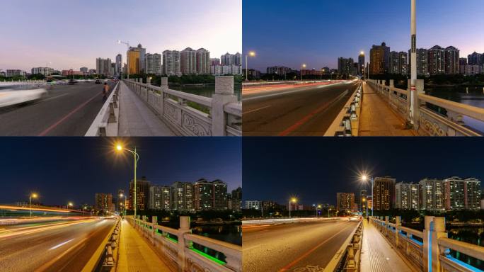 【4K超清】惠州延时西枝江桥日转夜大范围
