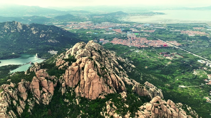 青岛崂山风景地貌航拍