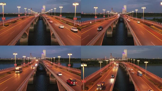 扬州广陵大桥夜景车流