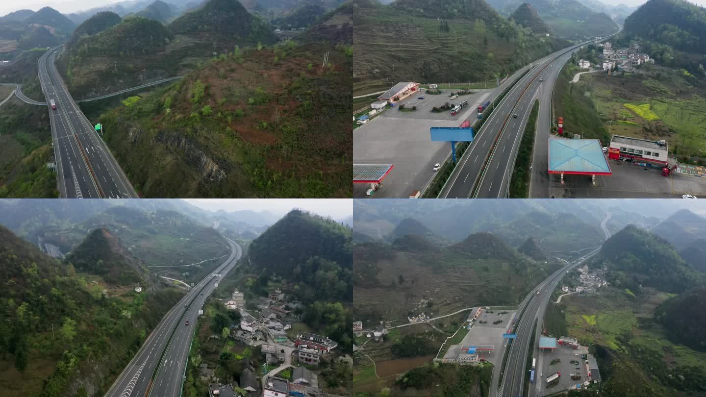 汽车行驶 中国交通 航拍汽车 高速公路