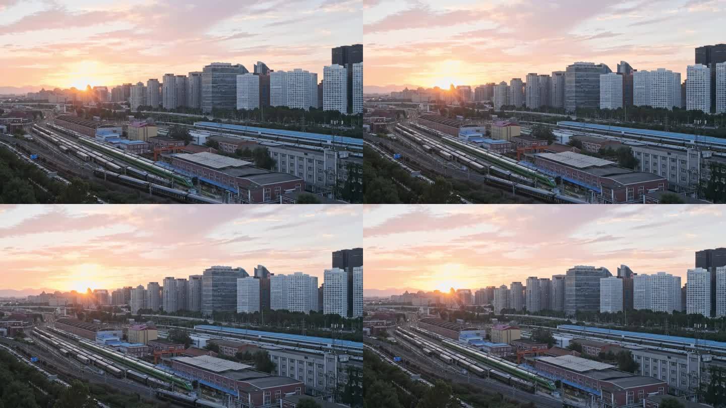 【原创】火车经过北京国贸CBD建筑群