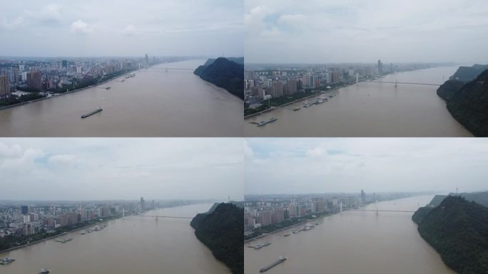 湖北 宜昌 嘉陵长江大桥 航拍