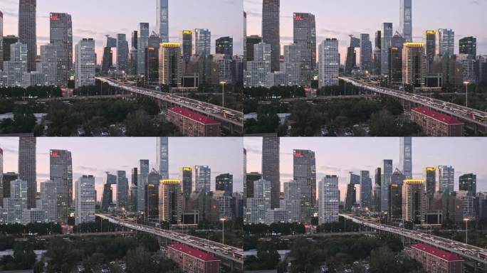 【原创】北京国贸CBD建筑群与国贸桥落日