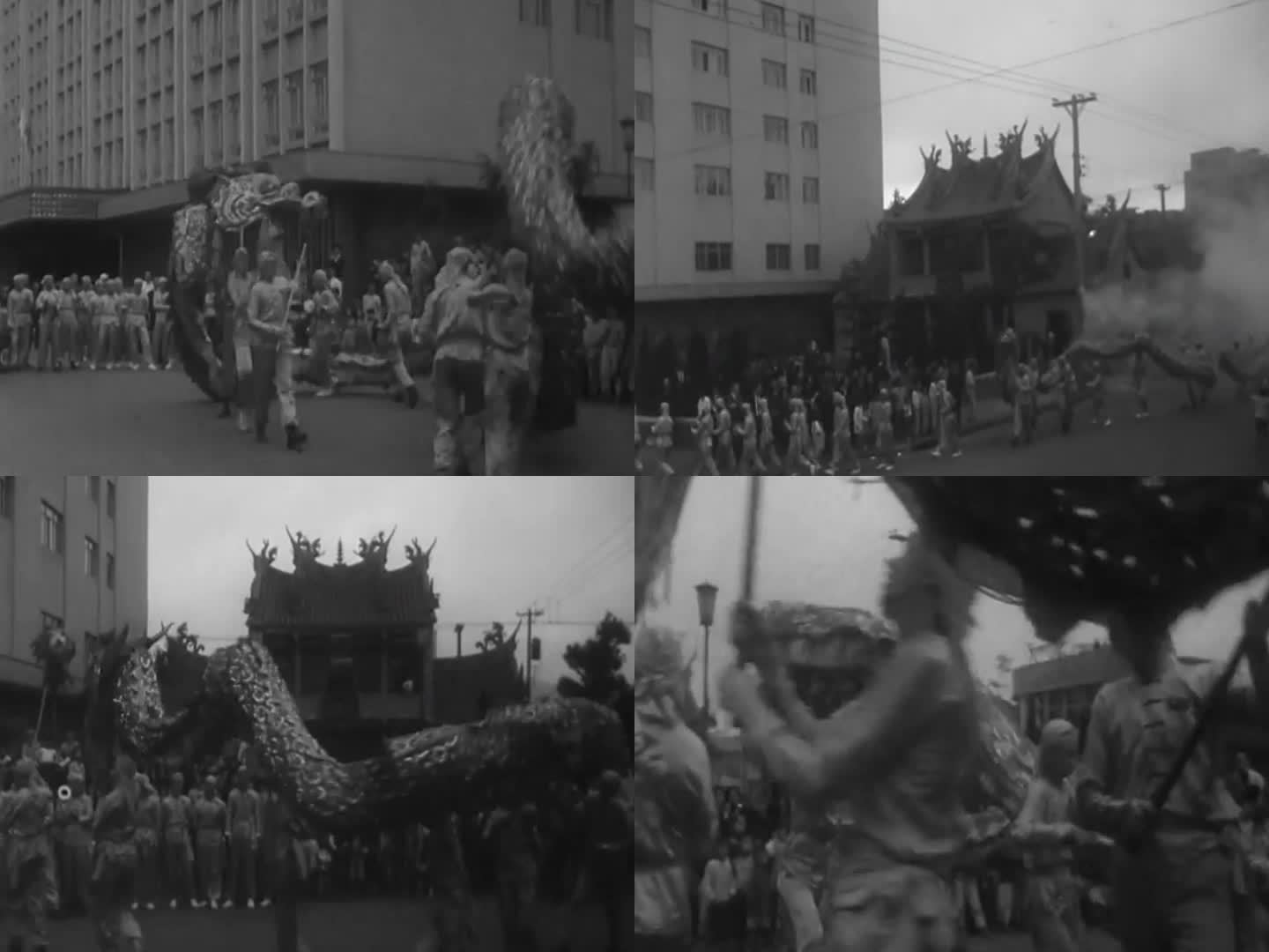 60年代唐人街春节 舞龙表演