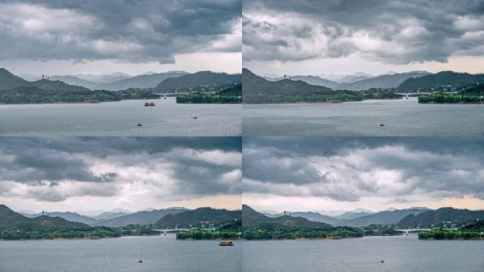 绿水青山 雨天延时 淳安山水 雨后风景