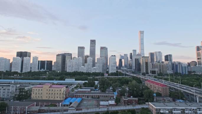 【原创】北京国贸CBD建筑群与国贸桥落日