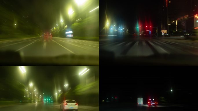 夜间行车 极速开车视角