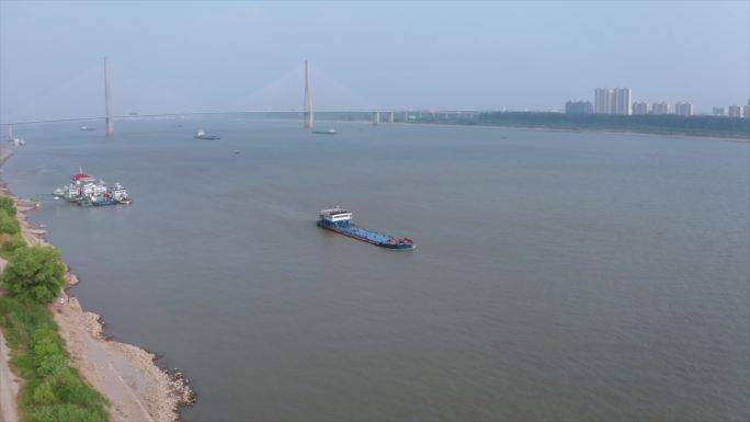 安庆长江大桥航拍4k