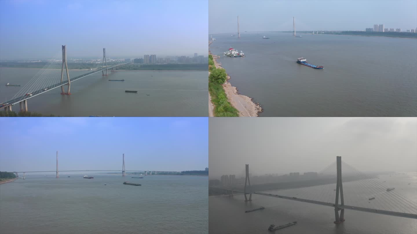 安庆长江大桥航拍4k