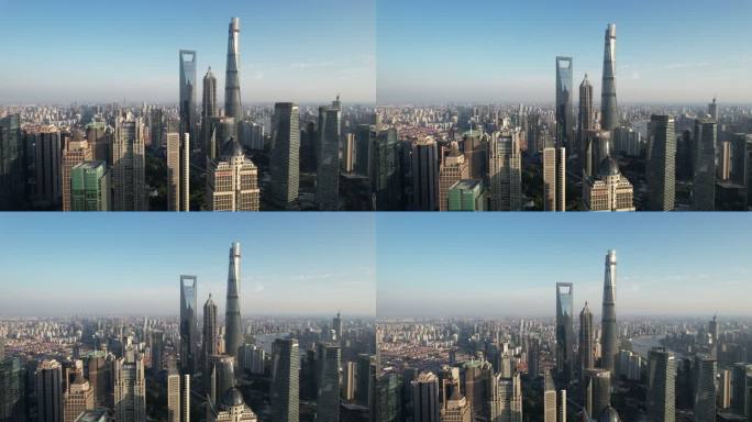上海天际线鸟瞰图建筑摩天高楼高层建筑