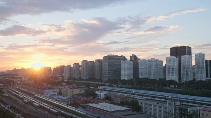 【原创】北京国贸CBD商务建筑群落日