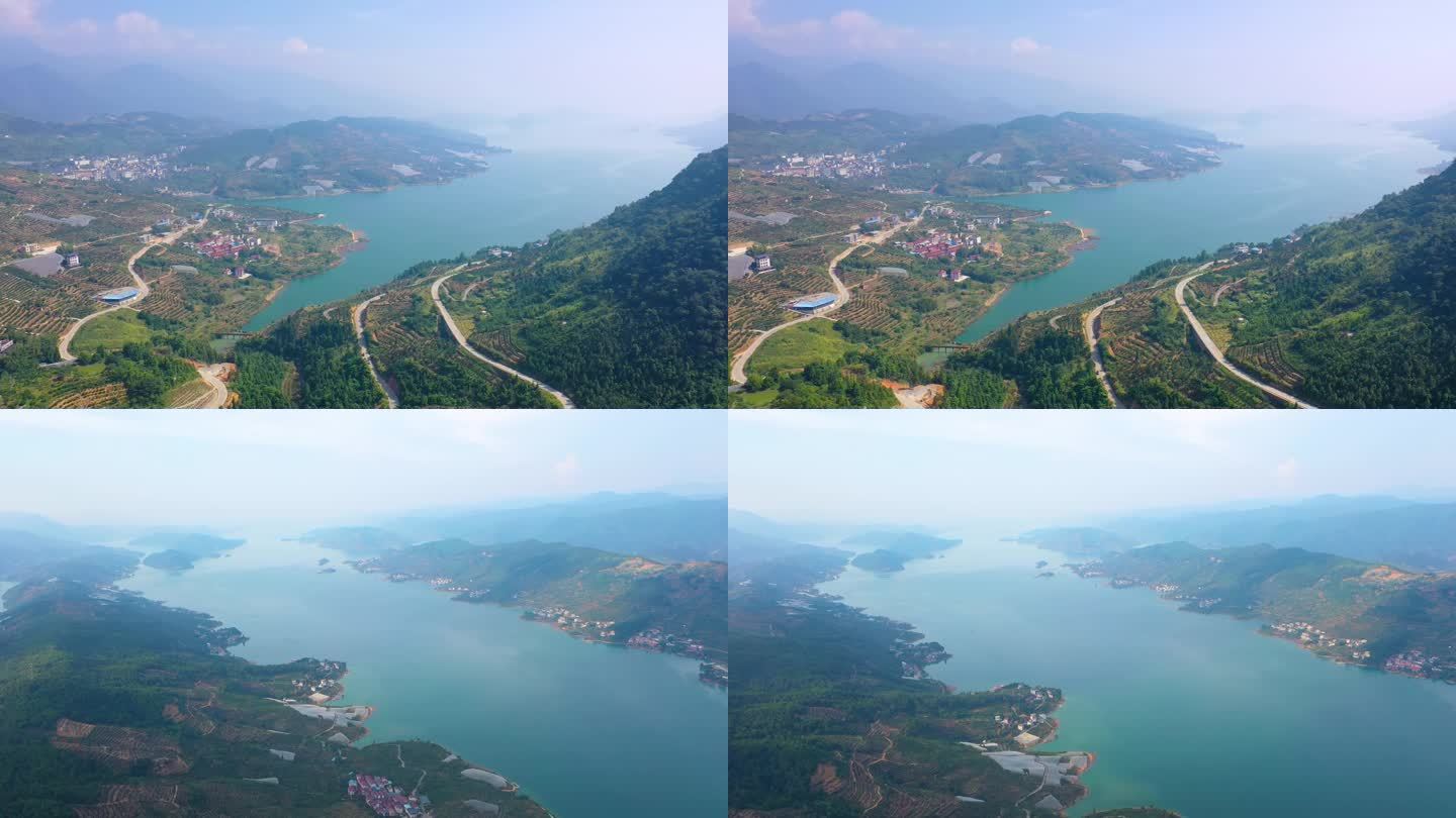 航拍郴州资兴东江湖