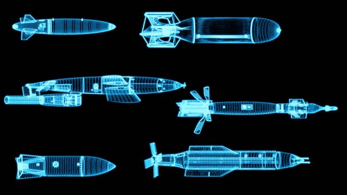 炸弹武器全息投影展示通道可循环