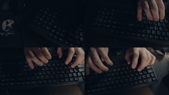 键盘上方的摄像头，一个人在打字