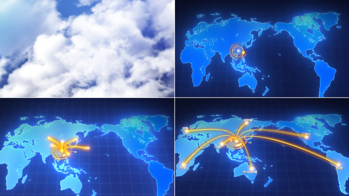 云层俯冲地图世界销售网络
