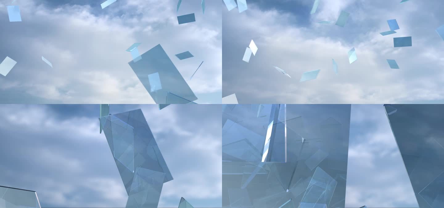 建筑动画玻璃飞建筑生长