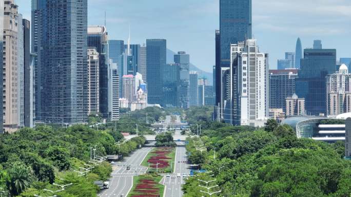 深圳疫情空城深南大道航拍