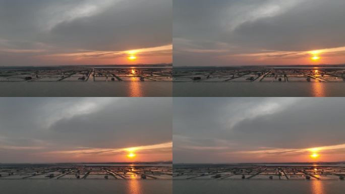阳澄湖蟹湖5.1K分辨率夕阳夜景航拍视频