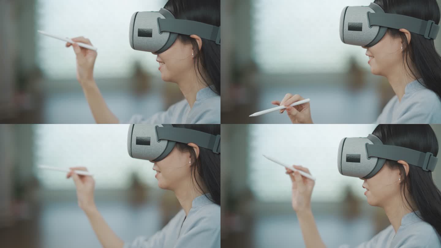 Metaverse，戴VR眼镜的女人