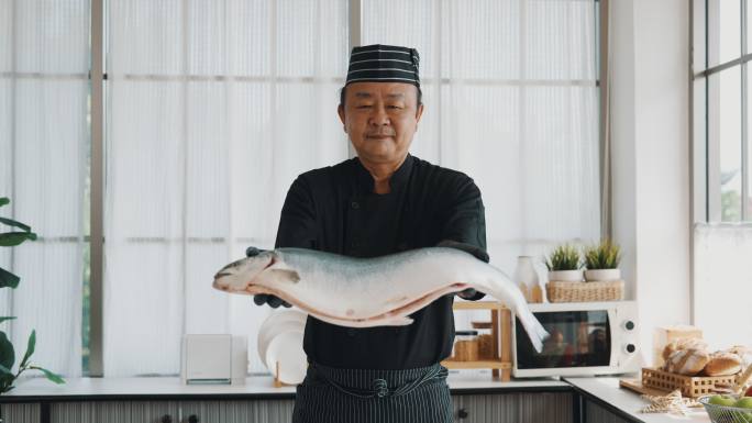 日本厨师肖像食材食物做饭