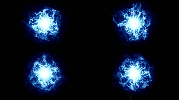 蓝色的能量球效应火焰火花魔法