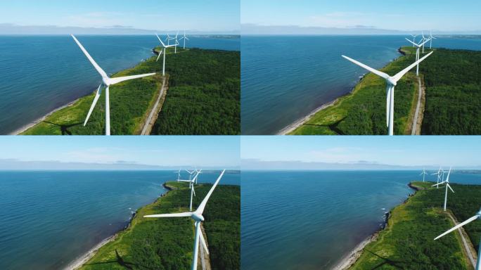 沿海风电场碳达峰碳中和大风车清洁环保