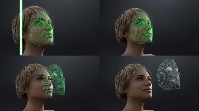 人脸识别技术人工智能UI科技屏云计算人脸