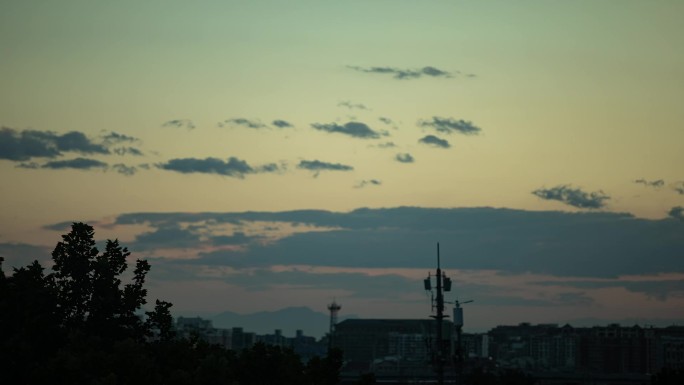 风 云 延时 天空 蓝天 晚霞 落日