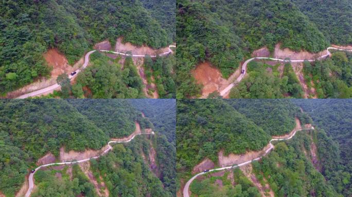 武夷山 山路 行车 峭壁 树木