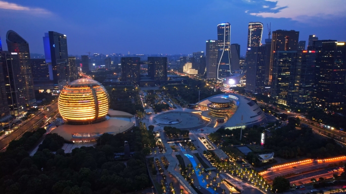 杭州钱江新城夜景