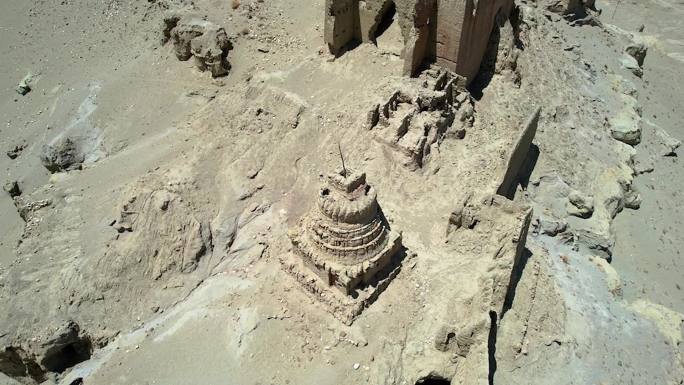 1080P西藏阿里札达县的托林寺遗址航拍