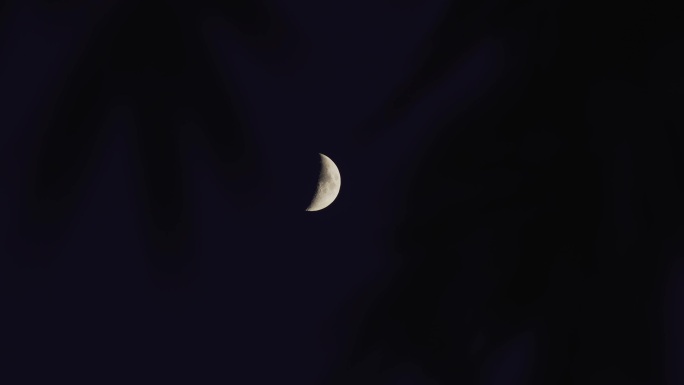 乡村夜空月牙丨4K丨原创实拍