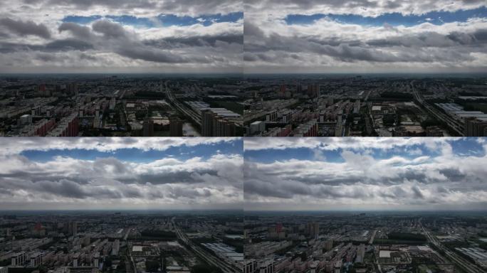 延时摄影城市云层壮观的低云层美轮美奂
