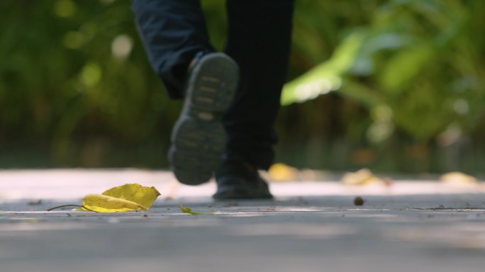 秋天的落叶 走路的脚步