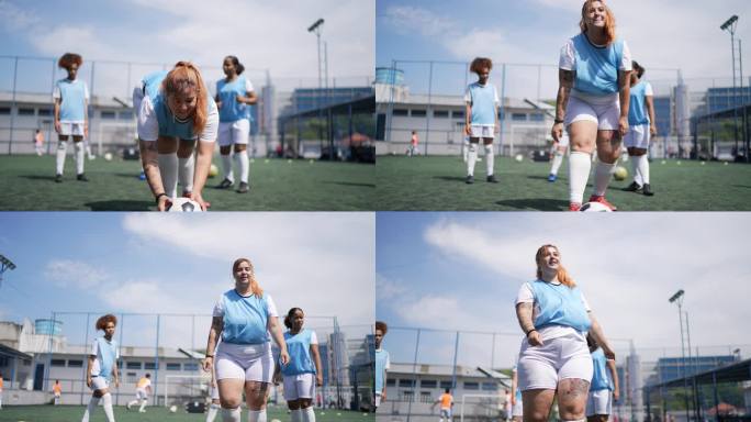 女子足球队训练足球场体育赛事女子足球队学